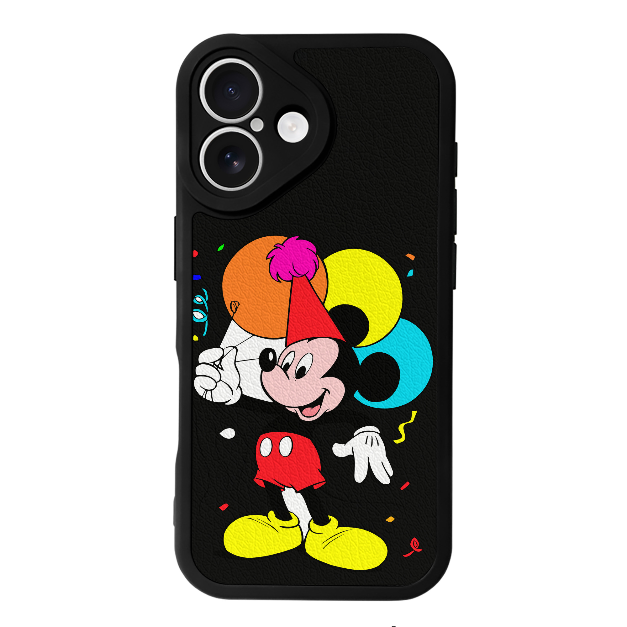 （画像用） ミッキーマウス Mickey Mouse 【iPhone 16シリーズ対応】シリコンスマホケース（レザー調） 材質：シリコン